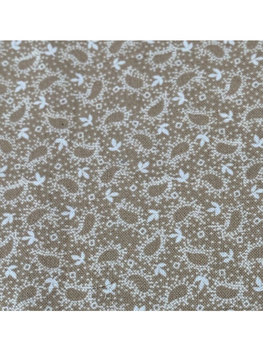 Cotton Fabric Beige Floral Print 1/2 yard x 42" Quilting Sewing